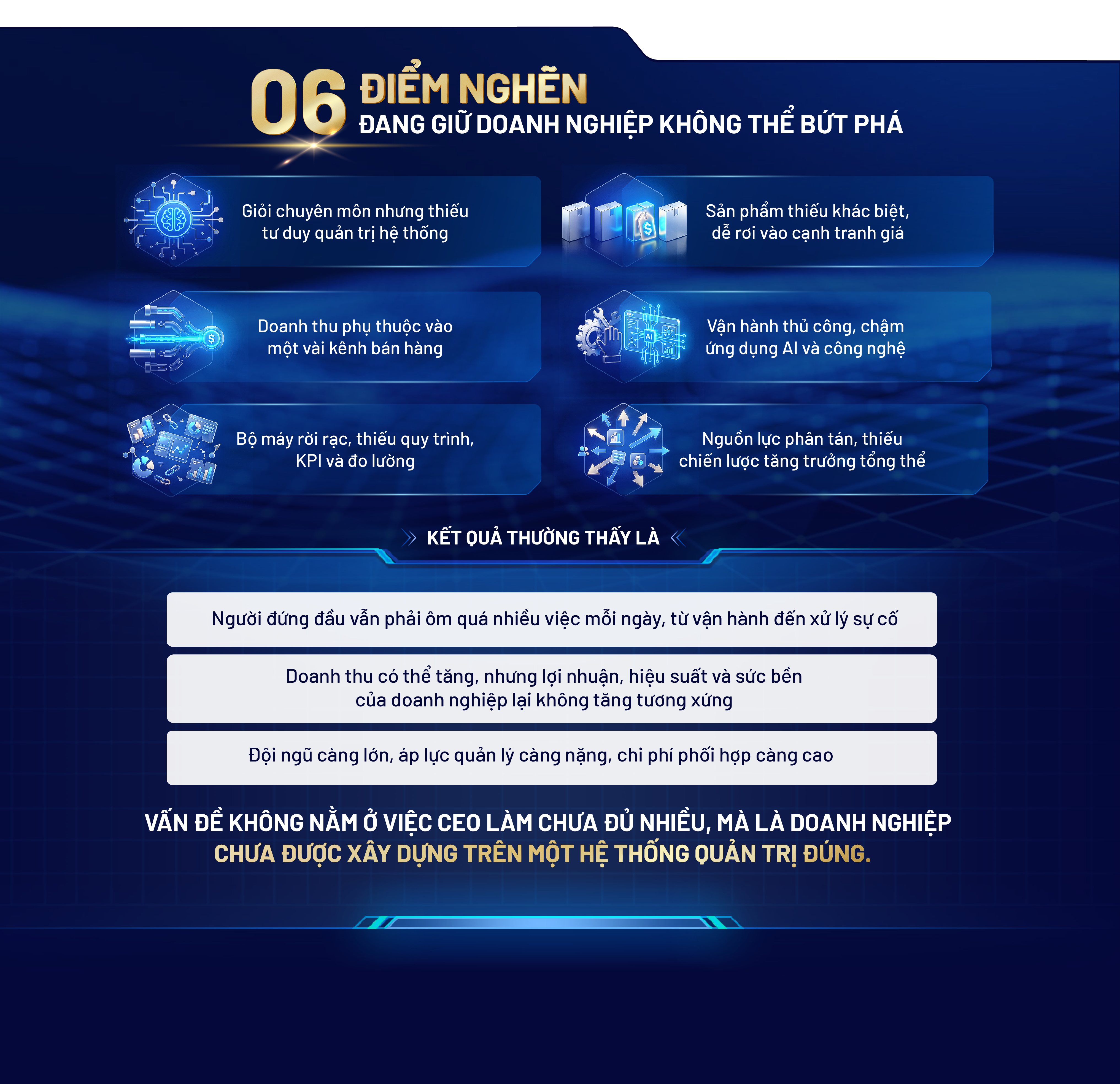 06 điểm nghẽn đang giữ doanh nghiệp không thể bứt phá